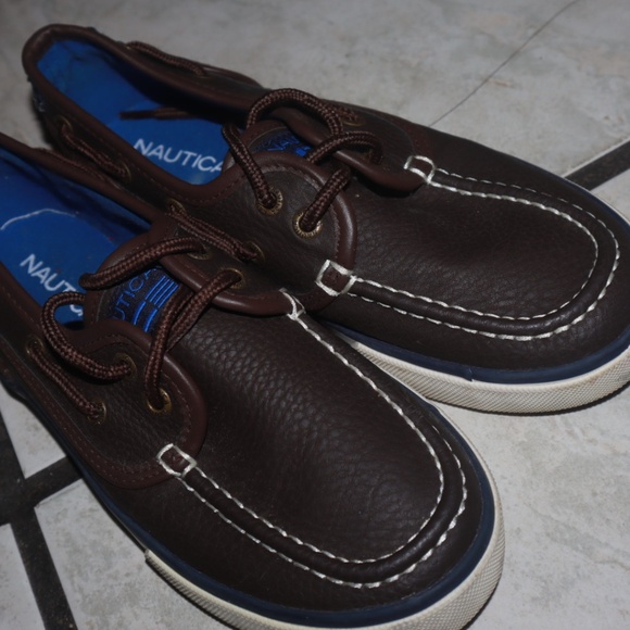 Nautica Brown and White Men’s Loafers Size 2 US - Picture 2 of 9